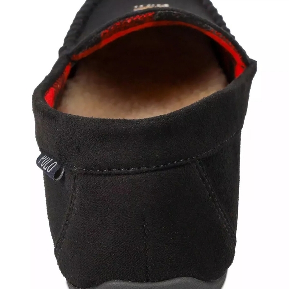 Polo Ralph Lauren Americana Polo Bear Slippers Memory Foam Black Size 10 New - Picture 4 of 13